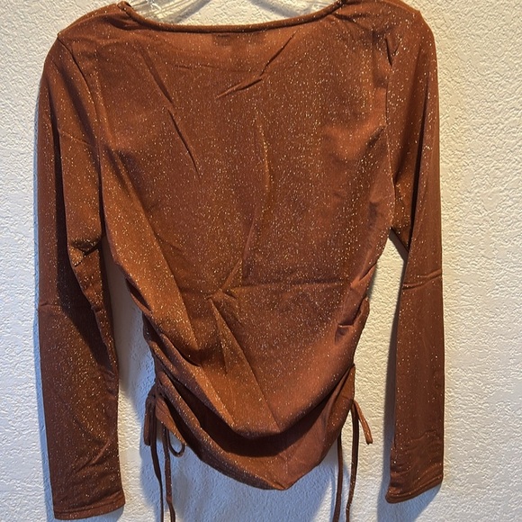 Women's Sparkling Brown Top - Picture 2 of 4
